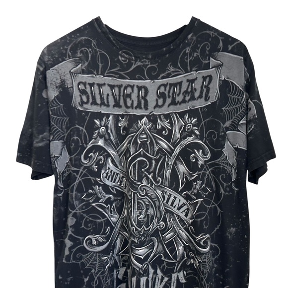 Silver Star Casting Company Mens Graphic T-Shirt Sz Lg Black Spider Silva MMA - Picture 3 of 9